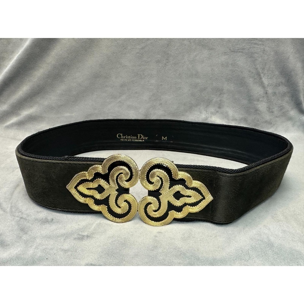Authentiс Vintage Christian Dior Belt‎ Gold Ornate Baroque Buckle 70-80s